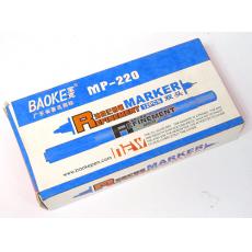 BAOKE 油性筆 MP-220 兩頭粗幼 小 藍色1打庒(盒)