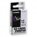 CASIO XR12WE1 電子標籤帶 12mm 白底黑字