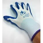 星宇 N518 手套, 掌心藍色防滑膠, 手背透氣白紗