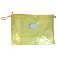 HONGJIE HJ68 拉鍊袋, A3, 47 x 32cm, 網紋, 黃色